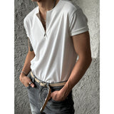 [S/S] Round neck half zip up t-shirts (4color)