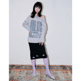 Brushed Fleece Glitch Top [Lavender gray]