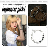 [Celeb pick] Black Marble Chain Bracelet