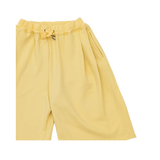 バミューダプリーツワイドスウェットショーツ_BUTTER YELLOW