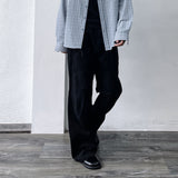 Curved Stitch Wide Trousers