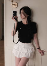 [BELLIDE MADE] Horin Cable Round Short Sleeve Knitwear
