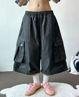 Nedi Cotton Multi Pocket Cargo Bermuda Shorts 2color