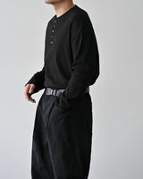 SIO ワッフルヘンリーネックロングスリーブTシャツ