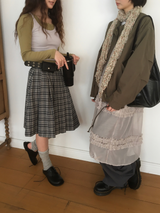 YWD PLAID PLEATS SKIRT (3color)