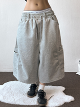 Back Square Cargo Rivet Bermuda 3 Color
