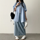 Lori Linen Oversized Fit Short Sleeve Shirt Shirt