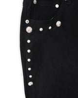 スタッドブーツカットスエードパンツ (BLACK)