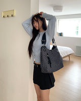 Lermin Dot Stud Big Shoulder Bag