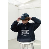 HUKE Logo Navy Half zip-up MTM