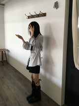 beas ribbon strap silk blouse shirt