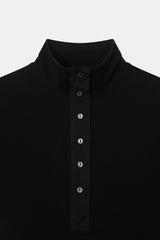 SOFT TENCEL HIGH-NECK TOP_BLACK