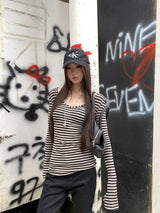 Stripe slimline long-sleeve t-shirt