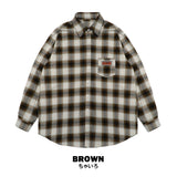 オンブレチェックシャツ (BROWN)
