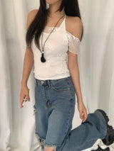 Roman Sleeveless Flower Blouse Set