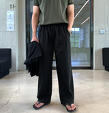 ワンダーアントサマーコットンリネンバンディングワイドパンツ