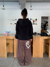 Kistilo Check Half Zip-Up Fleece Hoodie
