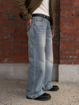 Pure straight denim pants