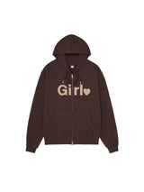 Girl zip-up hoodie - Brown