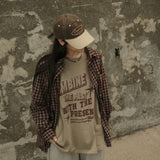 Logo Point Check Shirt - Burgundy