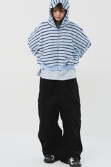 (W) Mush Striped Zip Hoodie (2color)