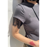 レーススリーブTシャツ