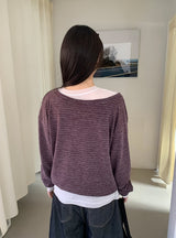 ハンカル テンセルラウンドロングスリーブTシャツ