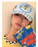 【即日発送】UnsocialNigh original niche design illustration print star Taichi Dog cap female versatile 