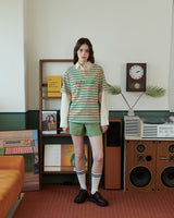STRIPE LOGO T-SHIRT [BEIGE]