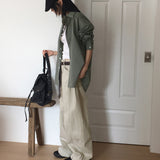 [UNISEX] Sket Autumn Checked Oversized Fit Long Sleeve Shirt
