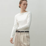 (T-6929)ESSENTIAL WARM BOAT NECK TEE