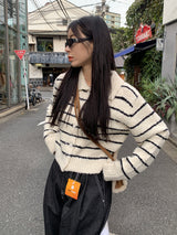 Clang wool striped cardigan