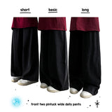 リンタークールサマーデニムワイドパンツ [Choose short, basic, and long]