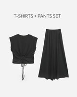 Mene Back Slit T-shirt & Pants Set