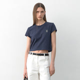 (Z-T-6804)エッセンシャルシンボルセミクロップTシャツ