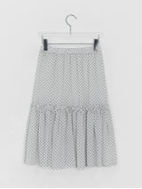 Pmari Layered Dot Banding Midi Skirt