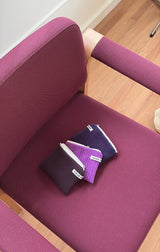 Ribbed flat pouch - deep purple , M size