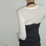 Ruffle Trimming Top - 2colors