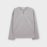 3タップクリップベルベットヘンリーネックTシャツ (2color)