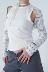 NECK STRAP TEE_DOT WHITE