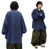 オーバーサイズストライプバルーンシャツ