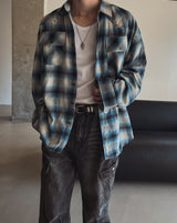 Quz スタッズウエスタンシャツ