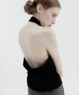 Halter Waistcoat Top Black