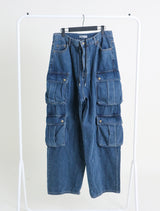 Zelda Double Pocket String Wide Denim Pants