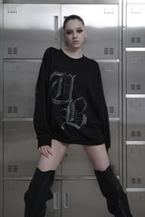 [MADE] beads long sleeve T_BLACK