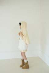 VANILLA TERRY HOOD CAPE (CREAM)