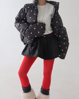 Quilting Padding Flare Miniskirt