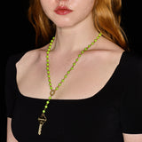  KEY & BEADS NECKLACE (LIME GREEN)