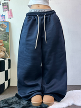 TRACK WIDE TAPING BALLOON LONG PANTS 💙🖤🤍3COLOR