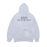 24FW アップサイドダウンロゴナッピングズリーフーディーメランジ